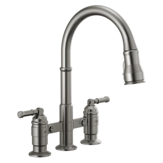 Delta Broderick: Two Handle Pull-Down Bridge Kitchen Faucet - Image 5