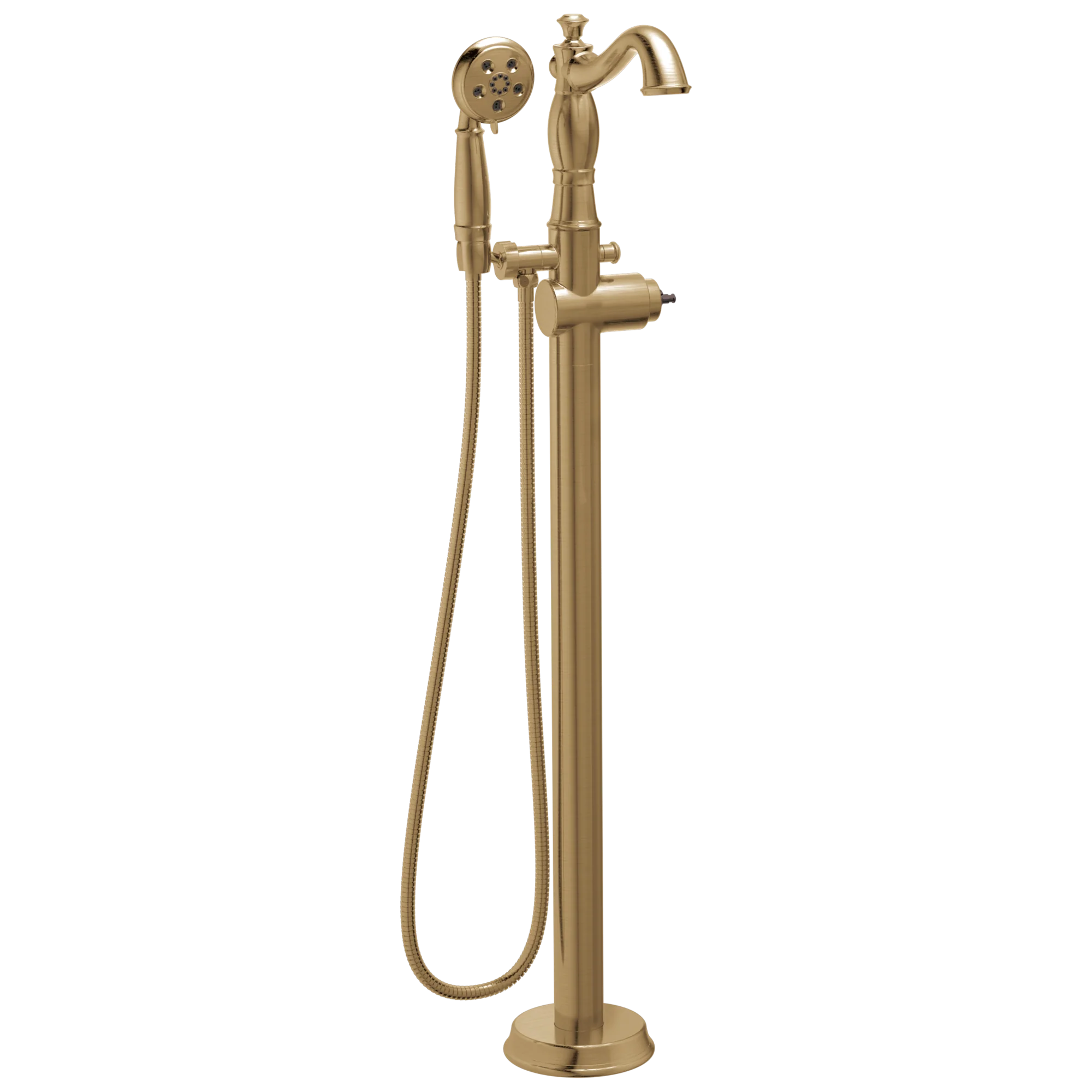 Delta Cassidy:T4797 Single Handle Floor Mount Tub Filler Trim with Hand Shower - Less Handle - Image 25