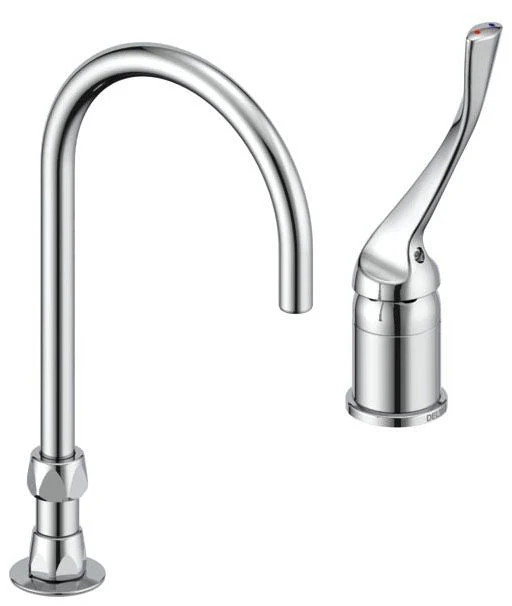Delta Commercial 24T2:24T2673 Single Control Mixing Faucet with Gooseneck Spout - Less Pop-Up - Image 2