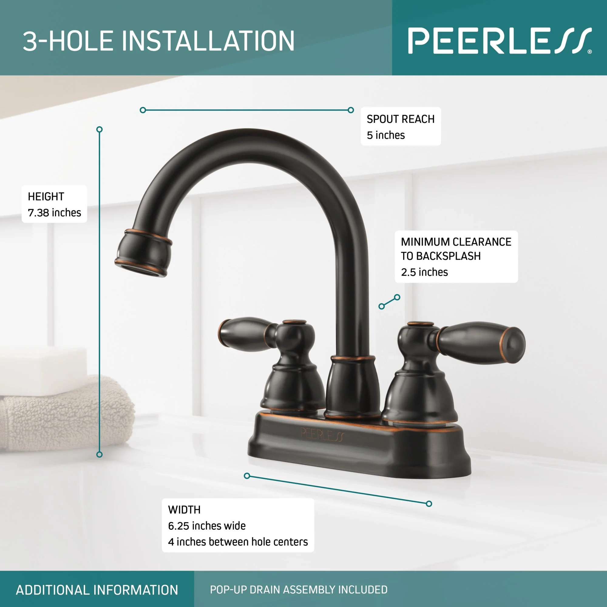 Delta Peerless Claymore:P299685LF Two Handle Bathroom Faucet - Image 11