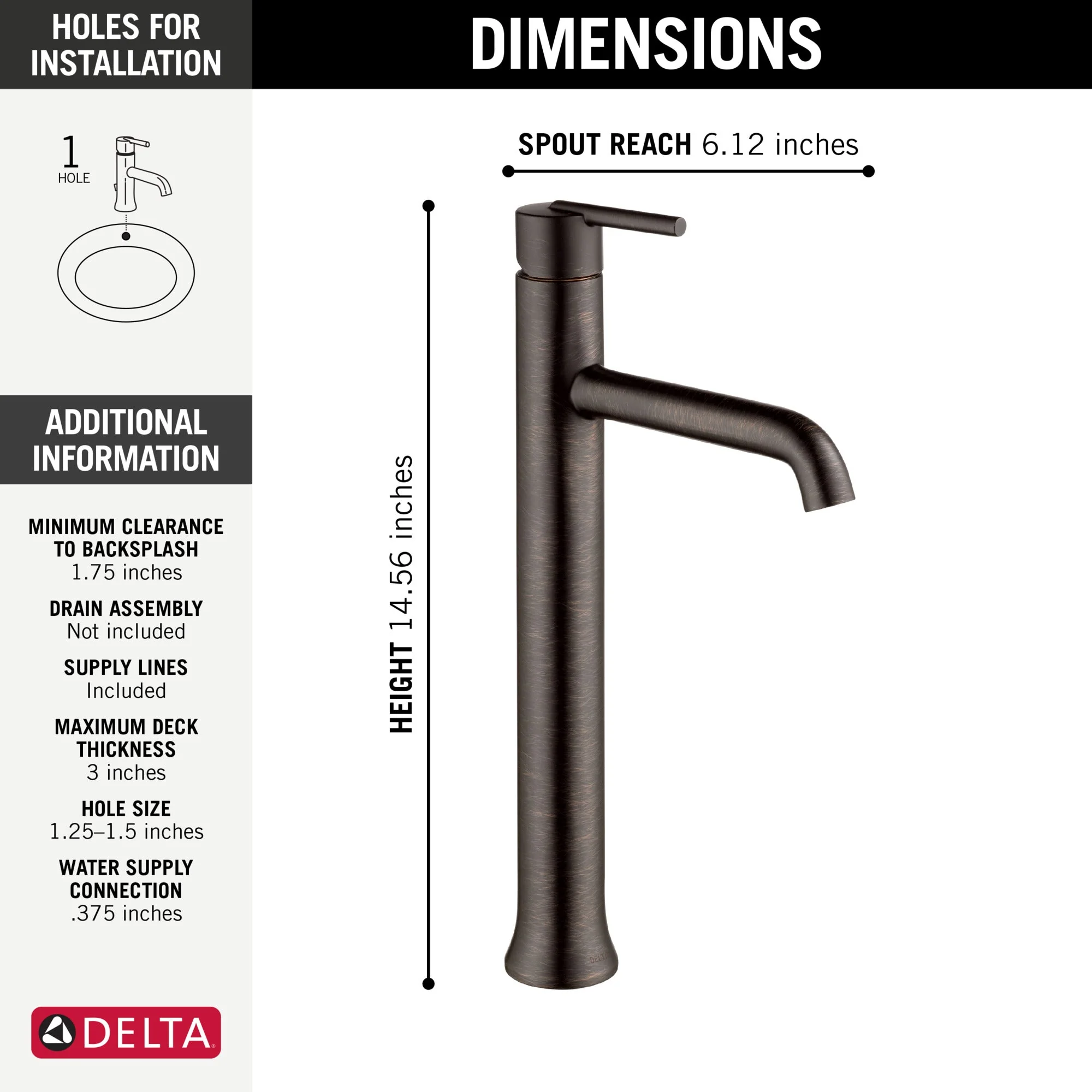 Delta Trinsic:759 Single Handle Vessel Bathroom Faucet - Image 9