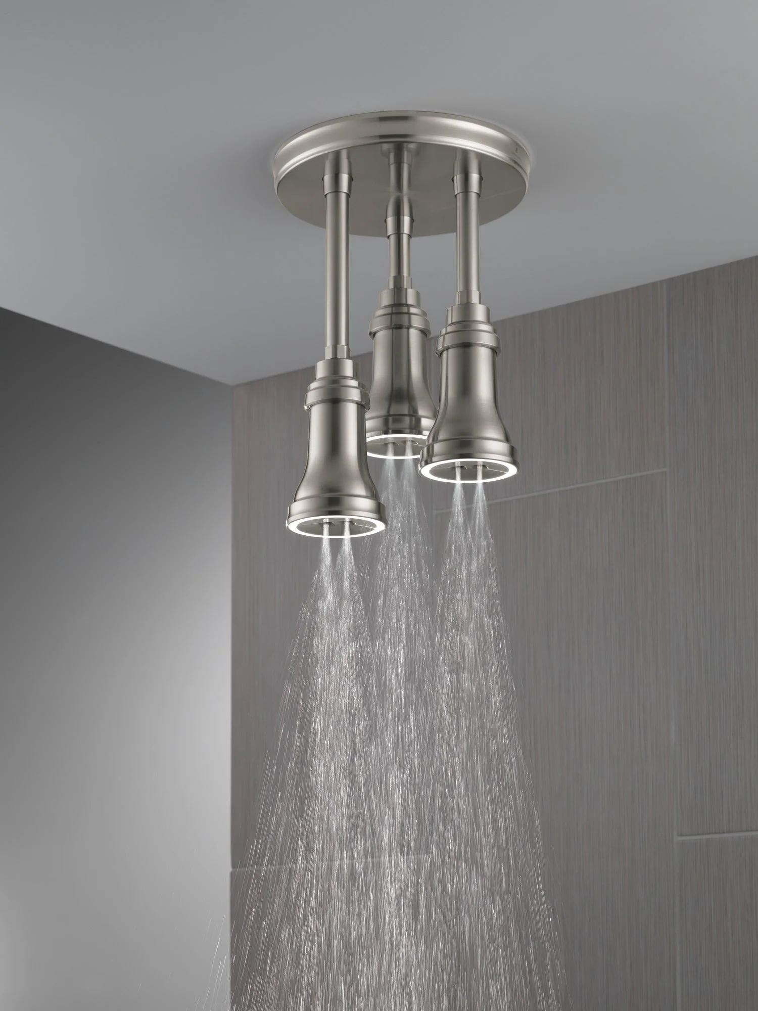 Delta Universal Showering Components:57190 H2OKinetic Pendant Raincan Shower Head with LED Light - Image 7
