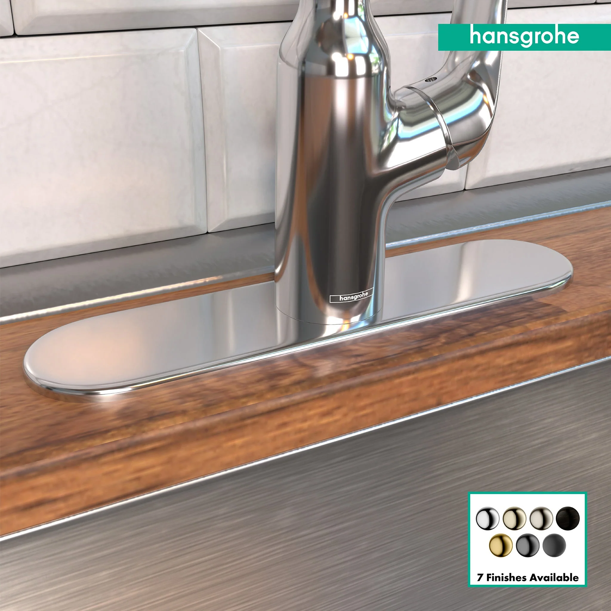 hansgrohe Base Plate for Single-Hole Kitchen Faucets, 10" - Image 6