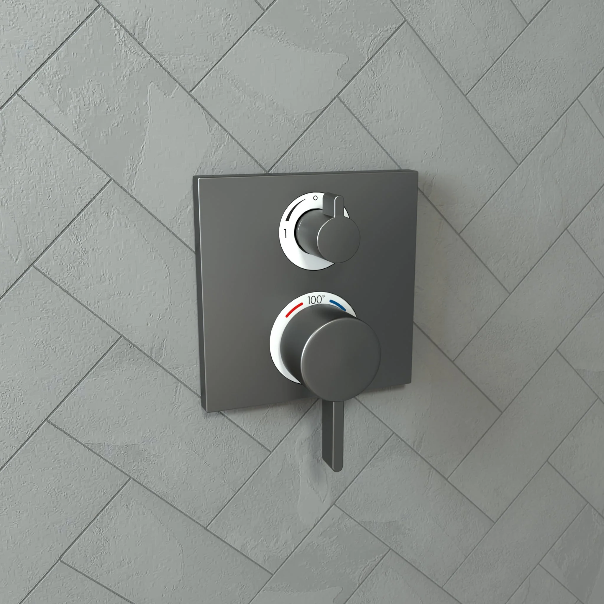 hansgrohe Ecostat Square Thermostatic Trim with Volume Control and Diverter - Image 16