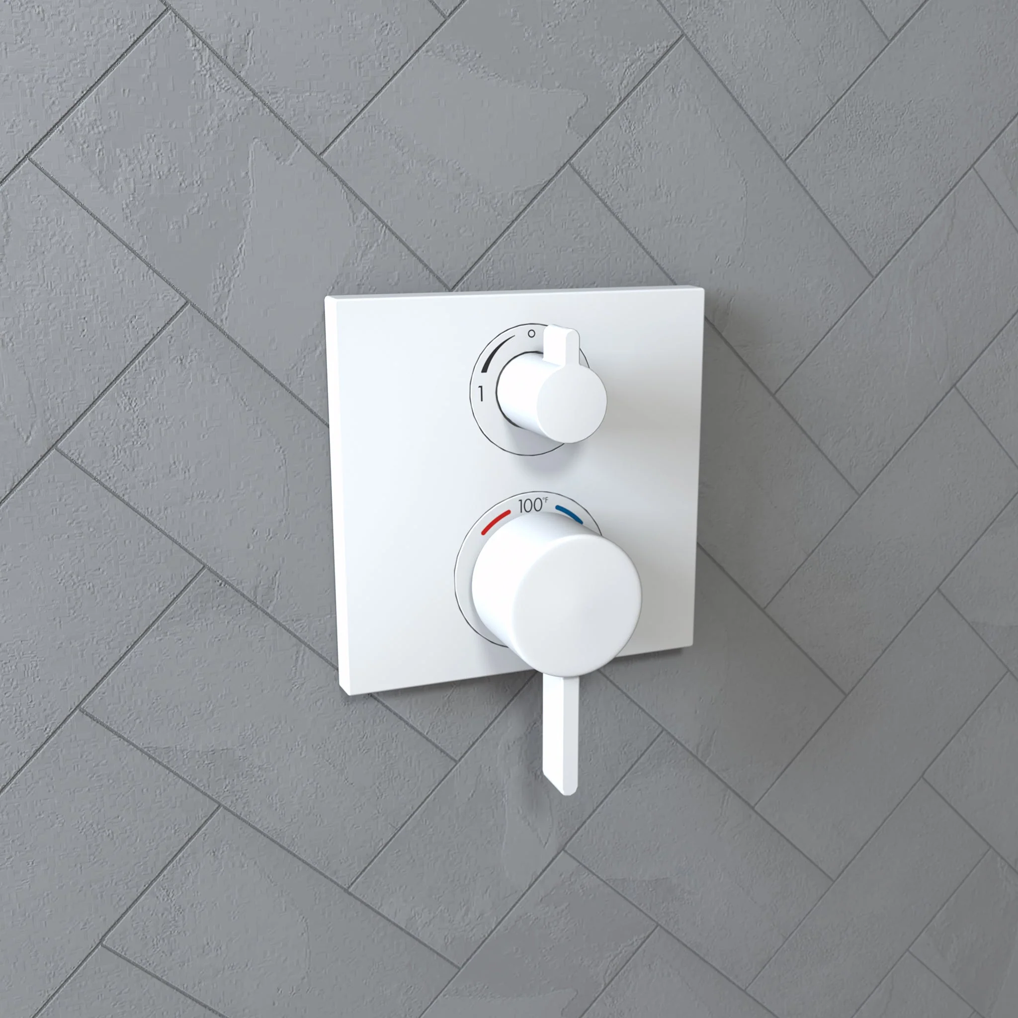 hansgrohe Ecostat Square Thermostatic Trim with Volume Control and Diverter - Image 24
