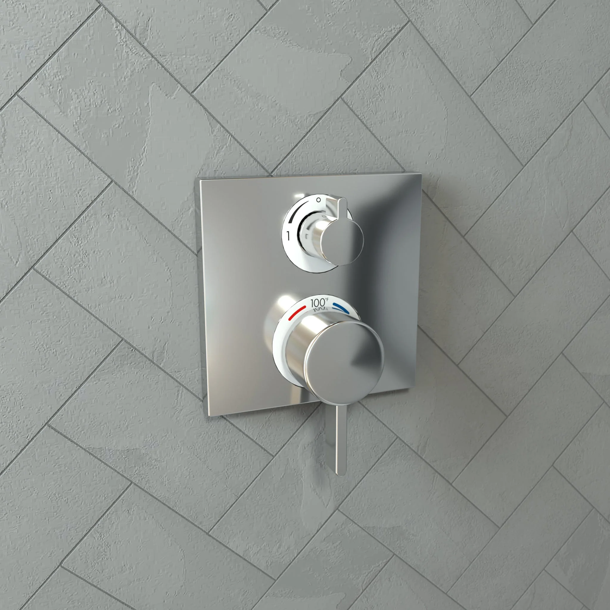 hansgrohe Ecostat Square Thermostatic Trim with Volume Control and Diverter - Image 8