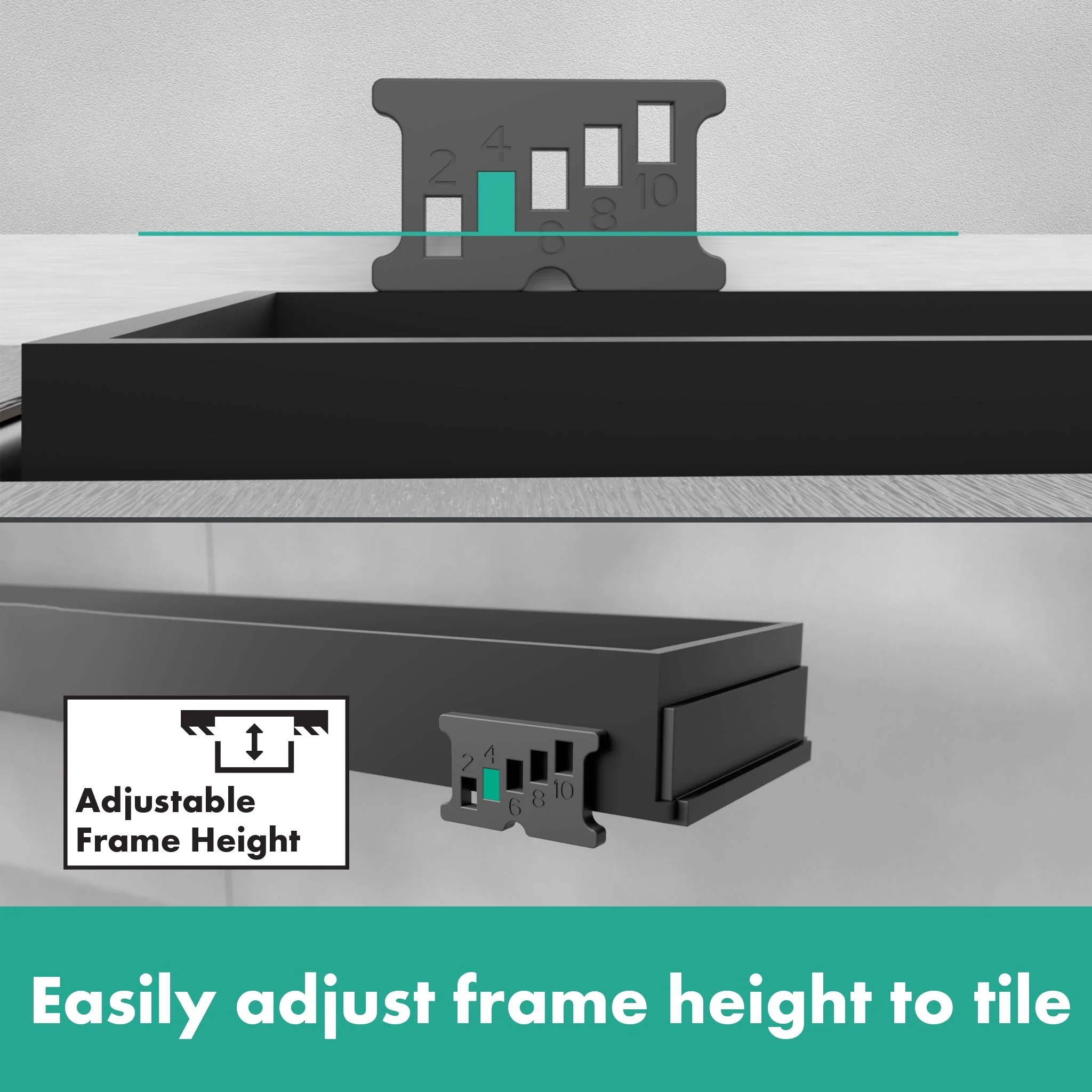 hansgrohe RainDrain Match Trim 35 1/4" with Height Adjustable Frame - Image 8