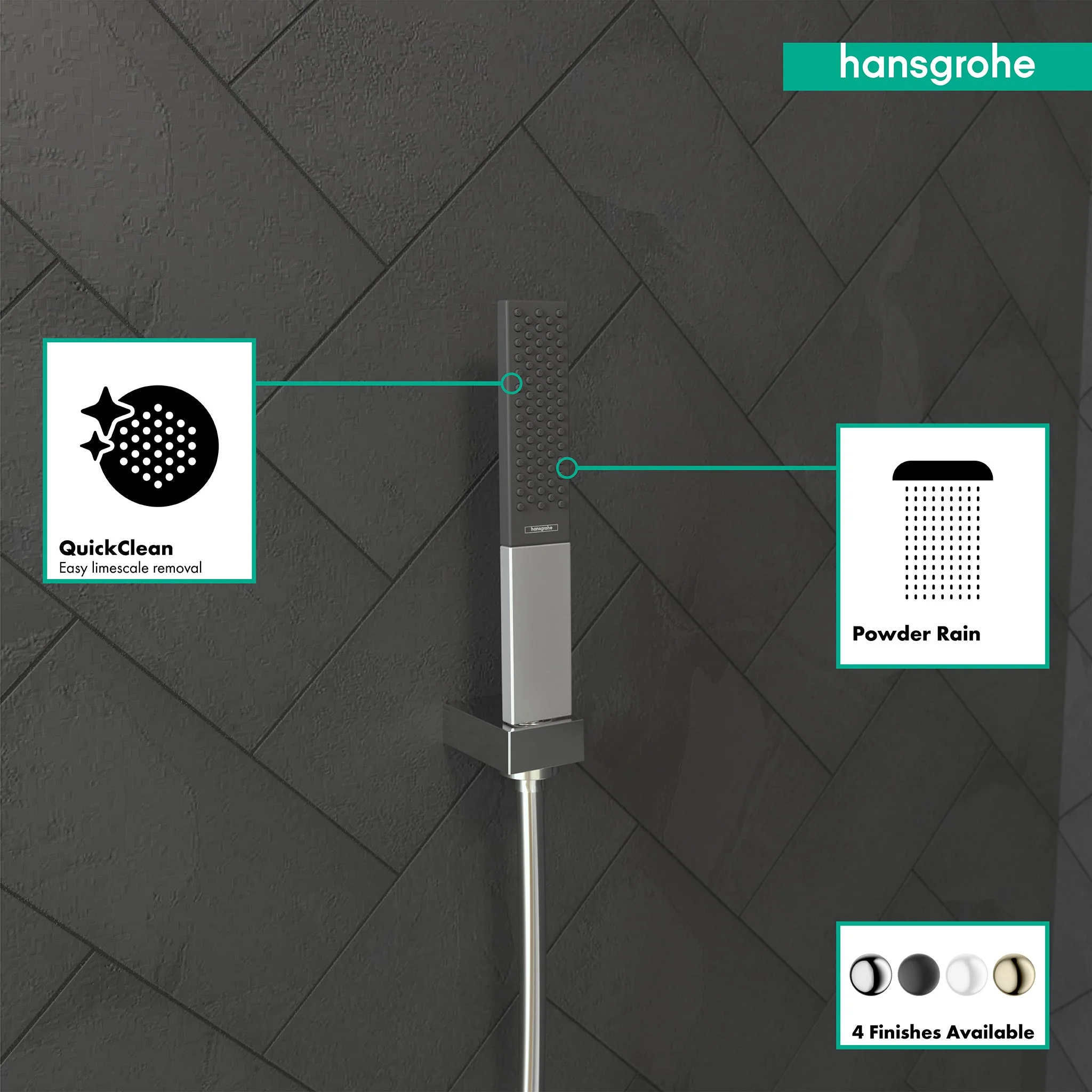 hansgrohe Rainfinity Baton Handshower 100 1-Jet, 2.5 GPM - Image 7