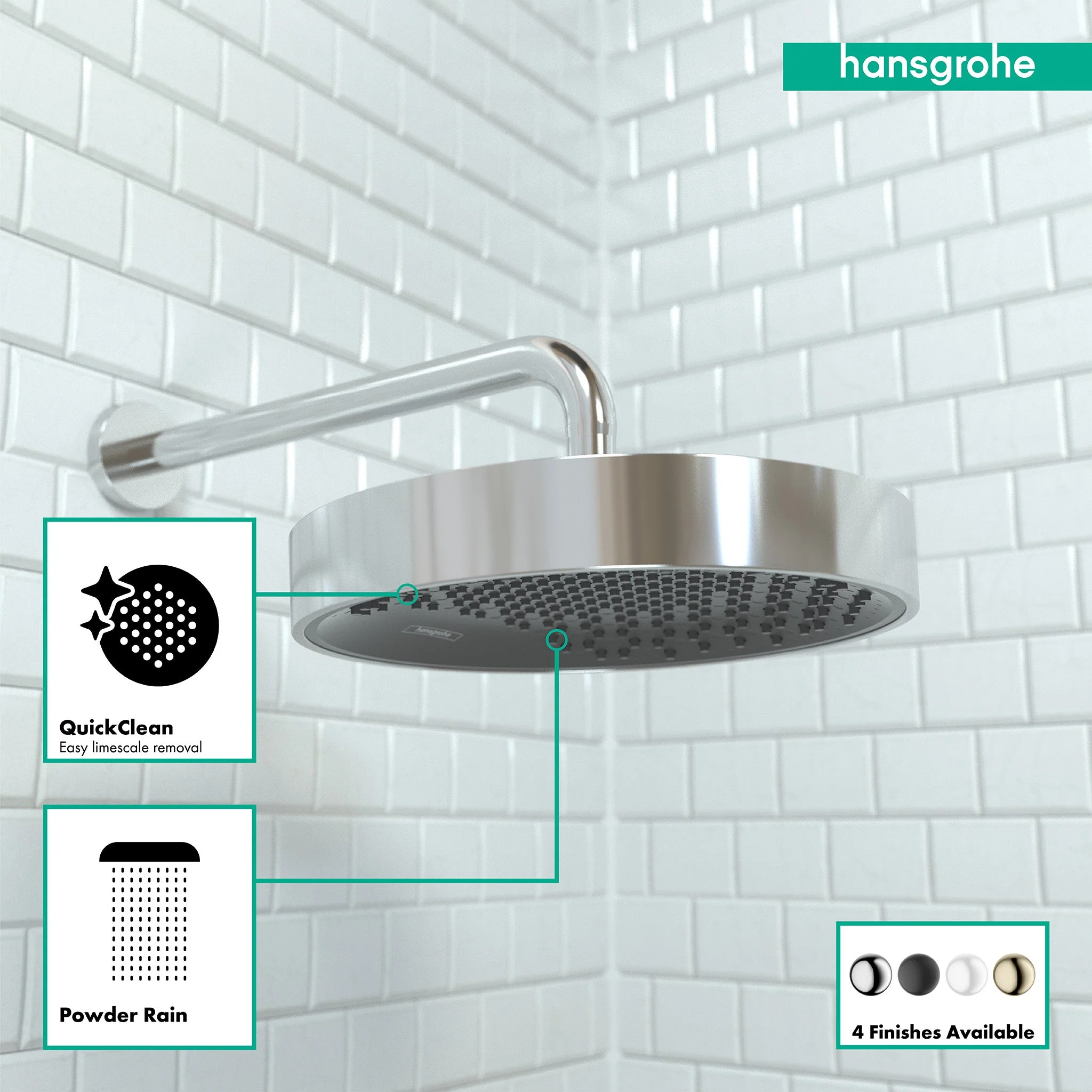 hansgrohe Rainfinity Showerhead 250 1-Jet, 2.5 GPM - Image 7