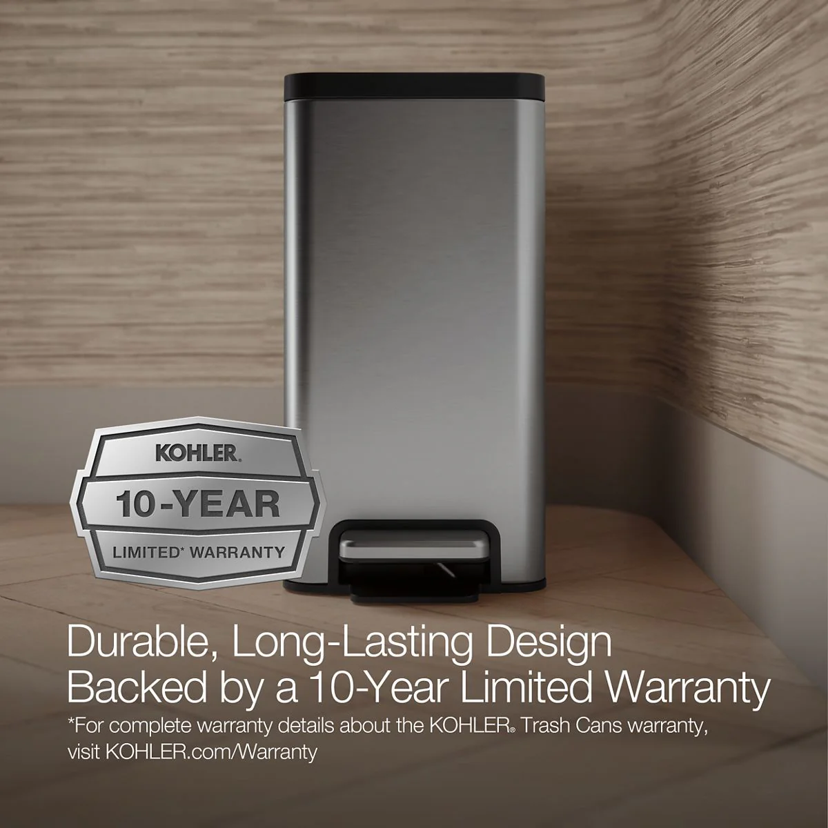 KOHLER K-20957 2.5-gallon slim step trash can - Image 10