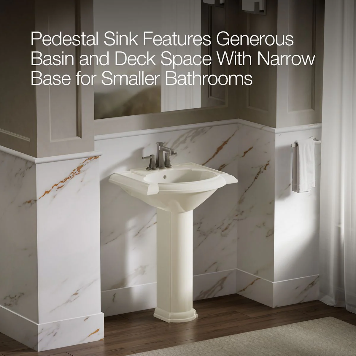 KOHLER 2286-4 Devonshire 24" pedestal bathroom sink with 4" centerset faucet holes - Image 10