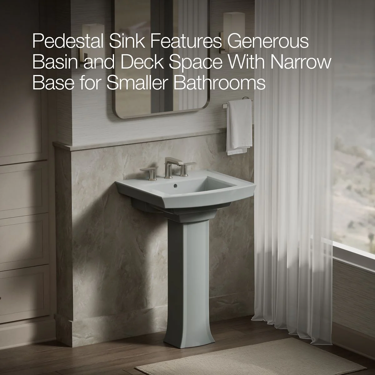 KOHLER 2359-8 Archer Pedestal bathroom sink with 8" widespread faucet holes - Image 21