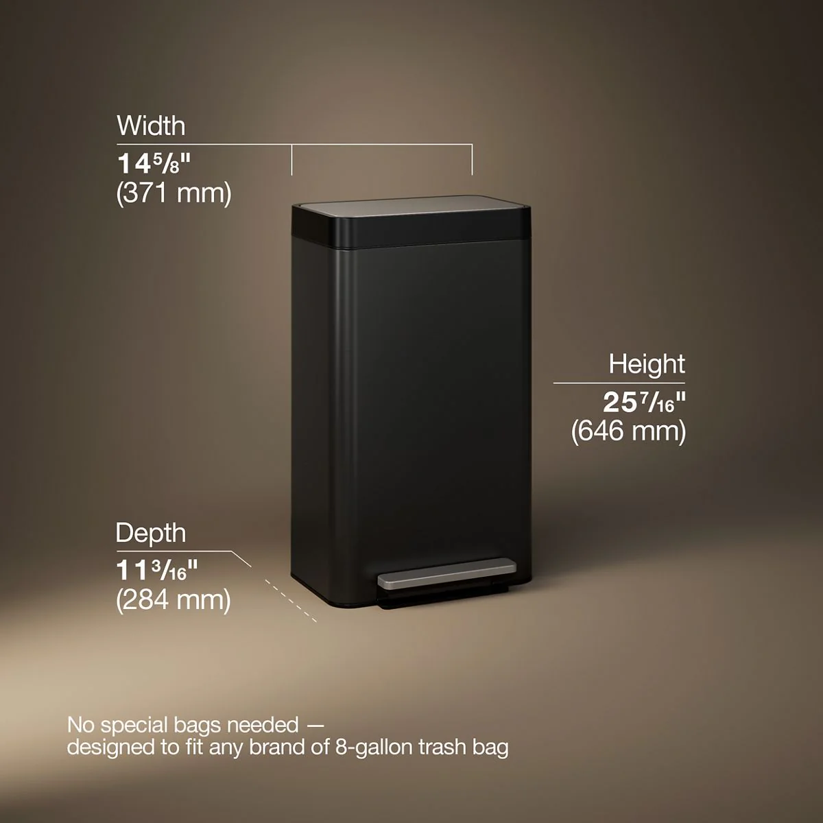 KOHLER K-20941 8-gallon loft stainless steel step trash can - Image 11