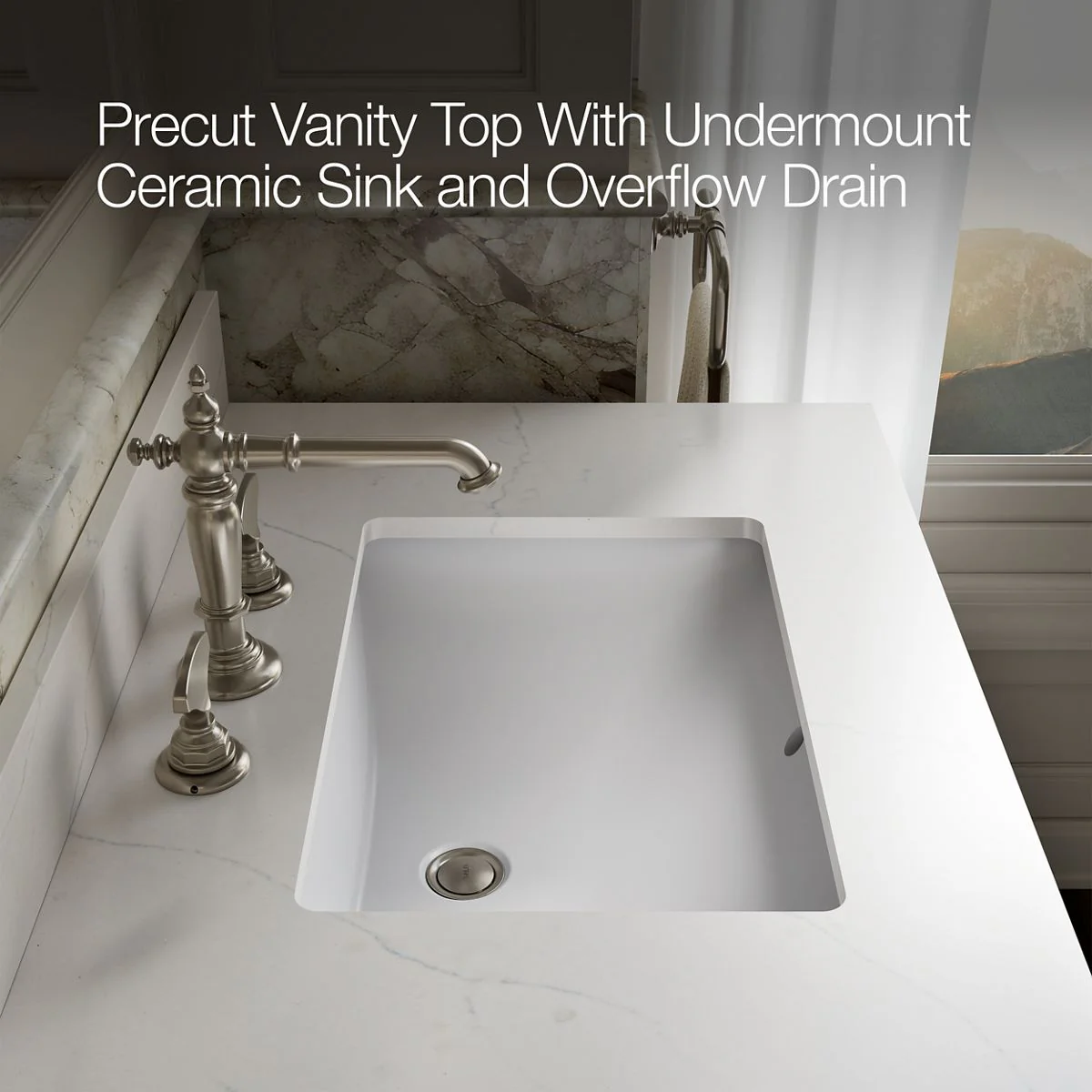 KOHLER Alouette™ 72" bathroom vanity cabinet with sinks and quartz top - Image 6