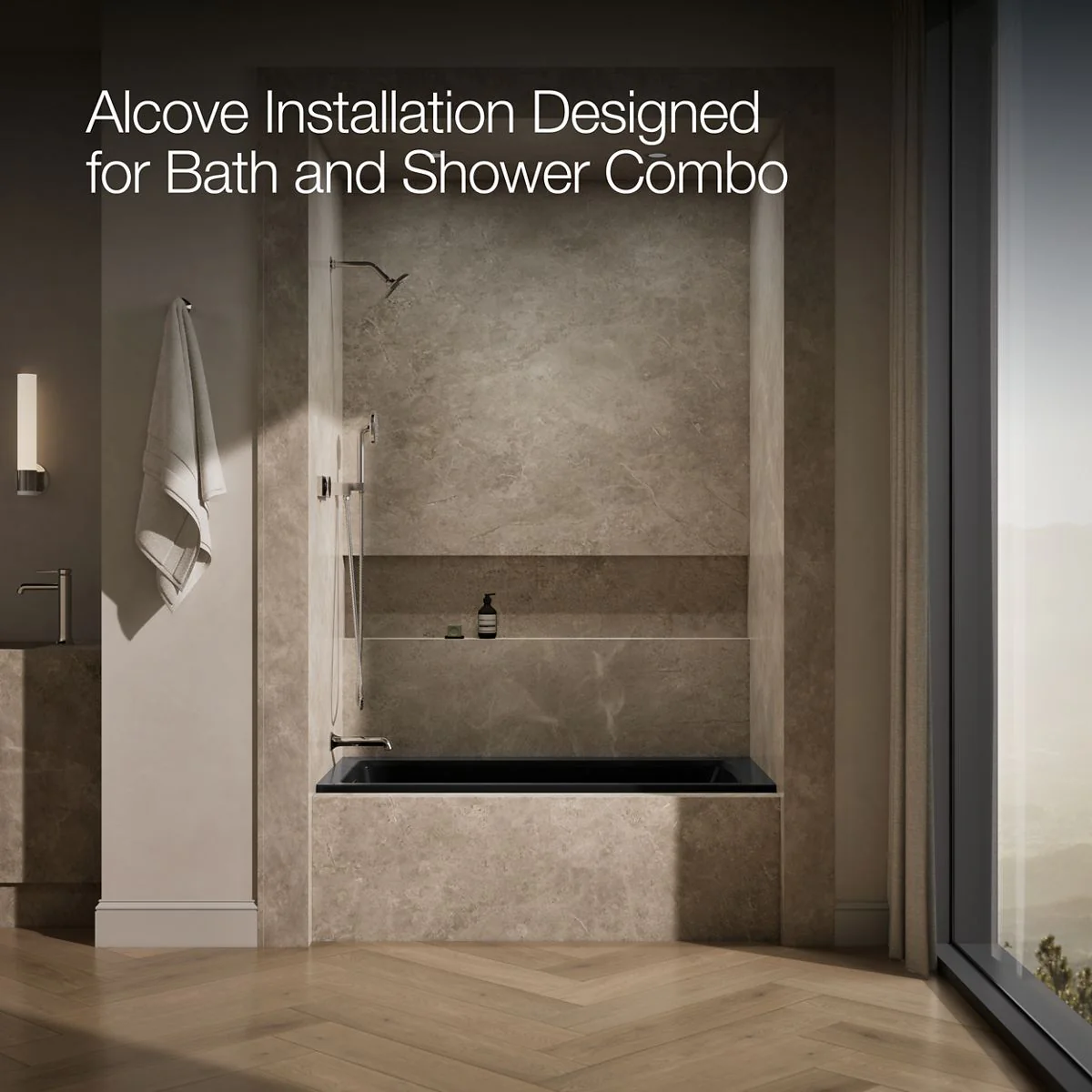 KOHLER K-1947-L Archer 60" x 30" alcove whirlpool bath, left drain - Image 13