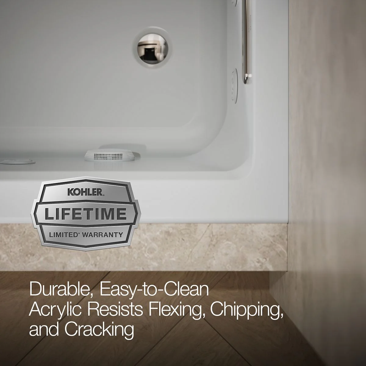 KOHLER K-1947-R Archer 60" x 30" alcove whirlpool bath, right drain - Image 25