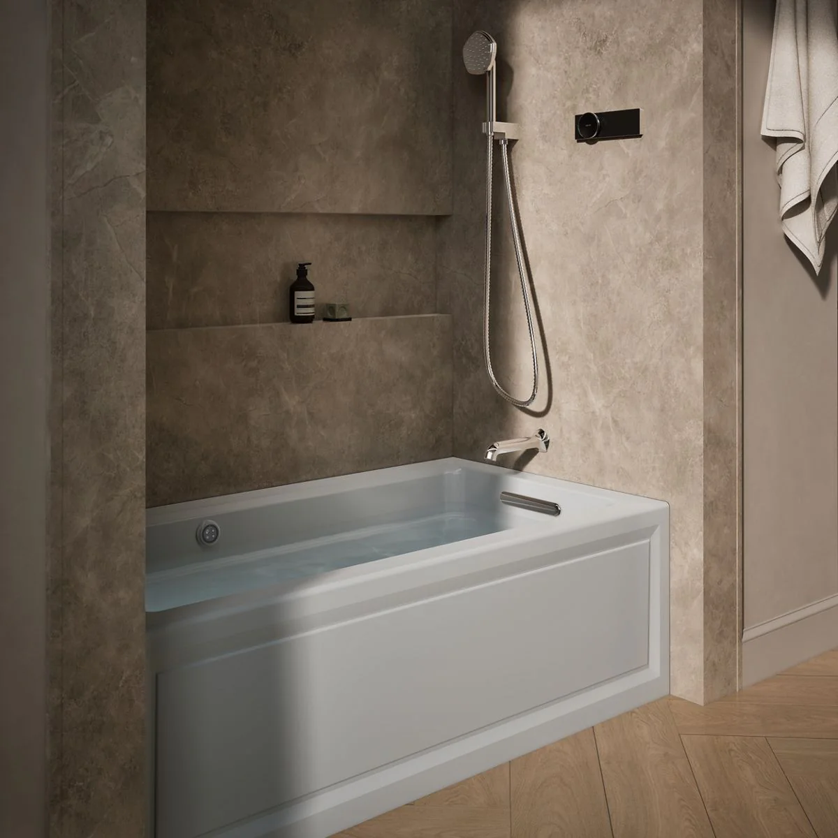 KOHLER K-1122-GHRAW Archer 60" x 32" alcove Heated BubbleMassage air bath with Bask heated surface, right drain - Image 19