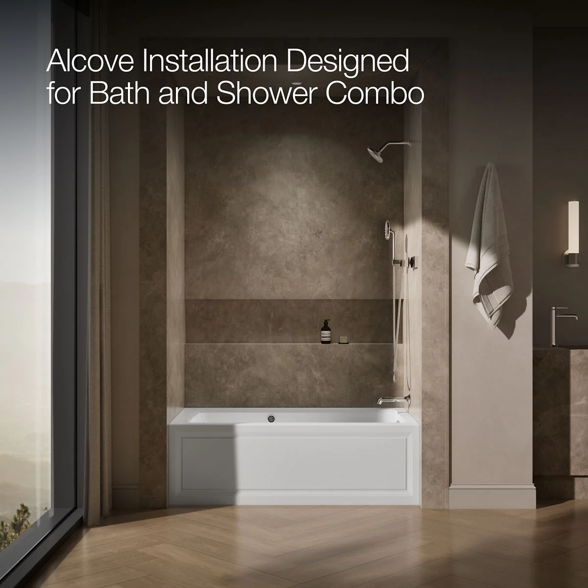 KOHLER K-1122-GHRAW Archer 60" x 32" alcove Heated BubbleMassage air bath with Bask heated surface, right drain - Image 8