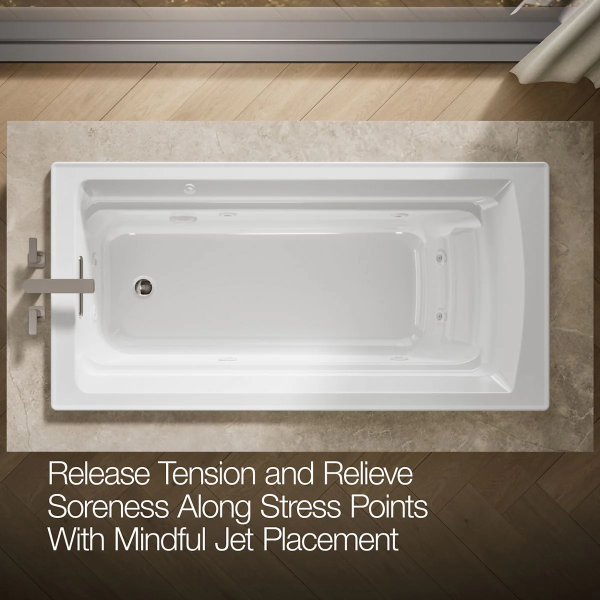 KOHLER K-1124-H Archer 72" x 36" drop-in heated whirlpool bath - Image 26
