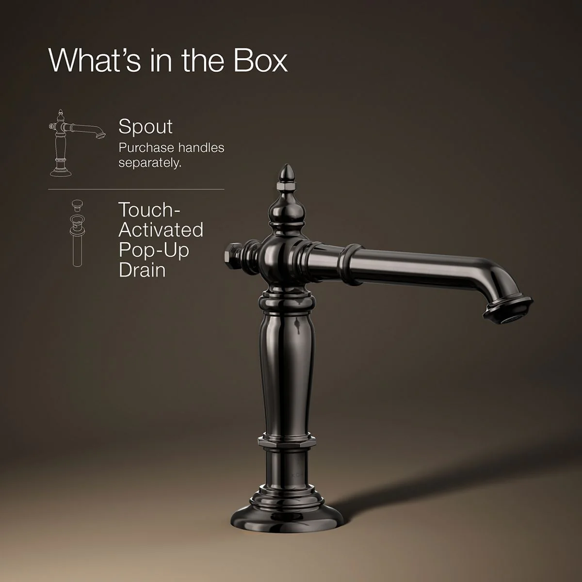 KOHLER K-72760 Artifacts Bathroom sink faucet spout with Column design, 1.2 gpm - Image 49