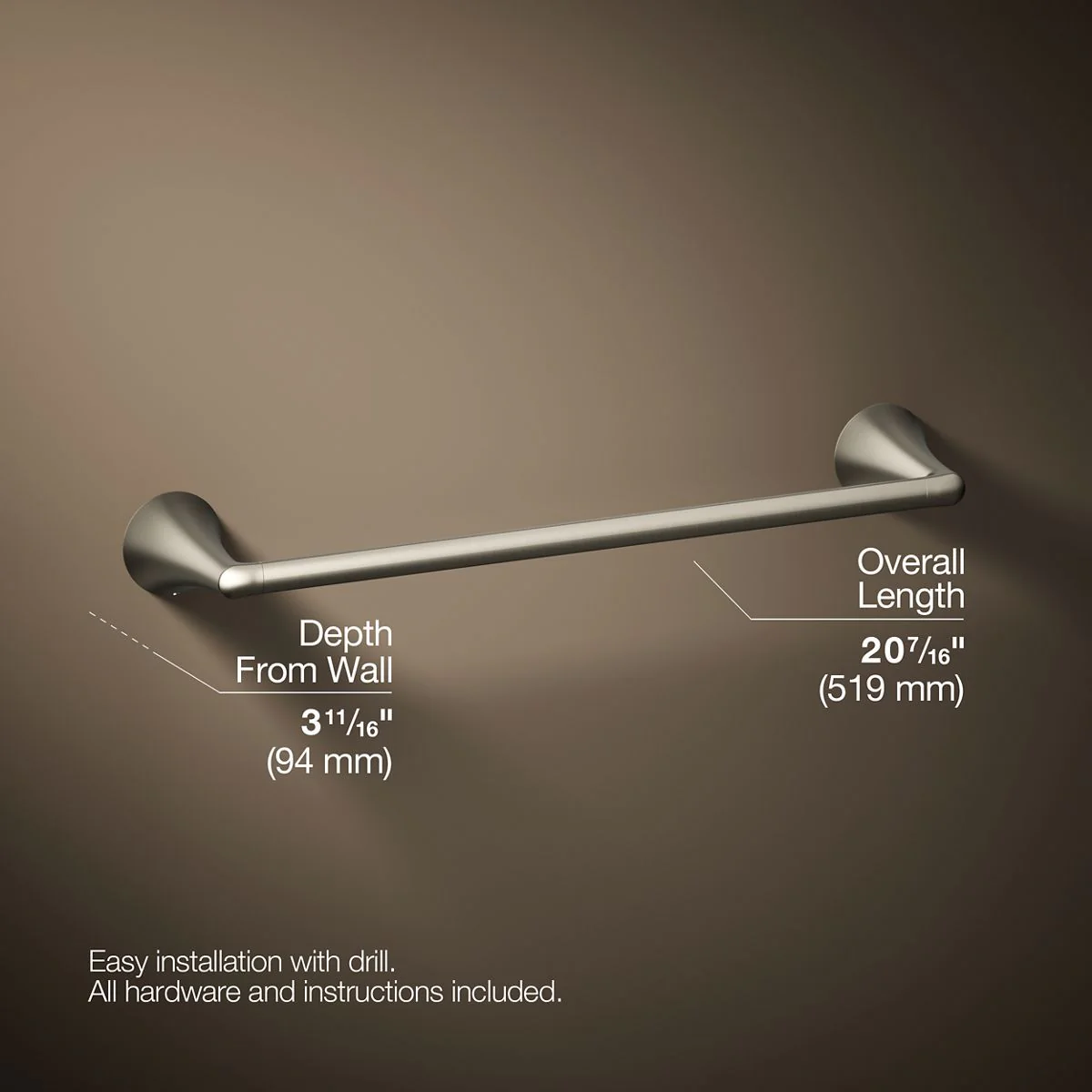 KOHLER K-35931 Buckley 18" towel bar - Image 13