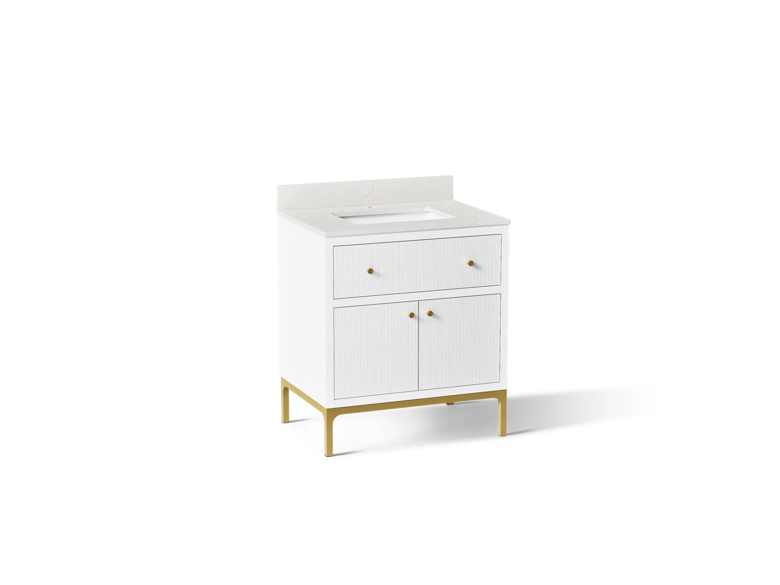 KOHLER K-38008 Calpa 30" bathroom vanity cabinet with sink and quartz top