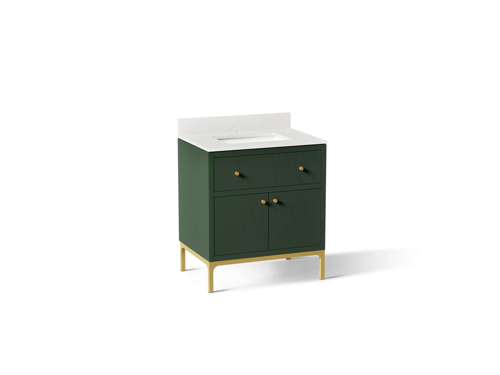 KOHLER K-38008 Calpa 30" bathroom vanity cabinet with sink and quartz top - Image 8