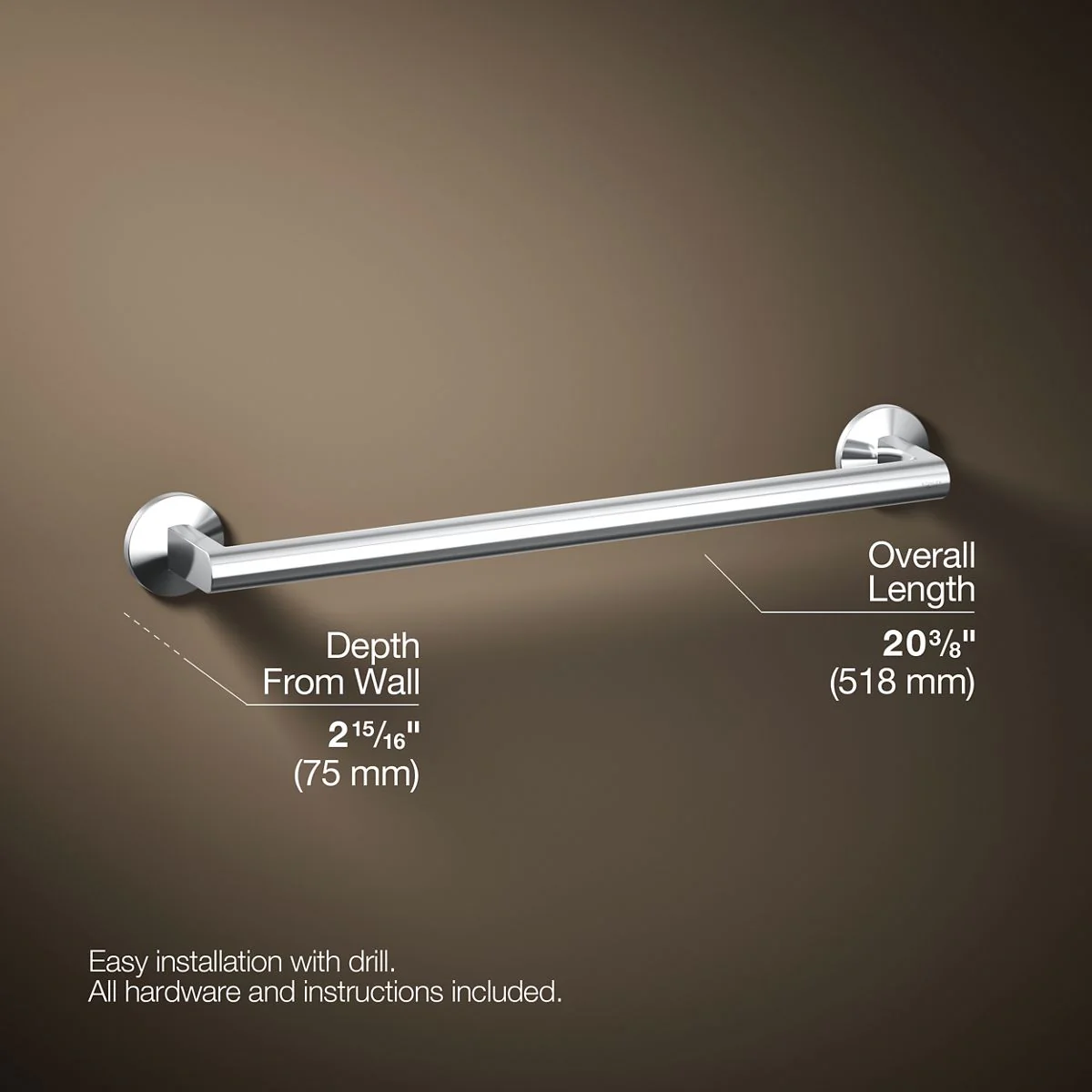 KOHLER K-78372 Components 18" towel bar - Image 38