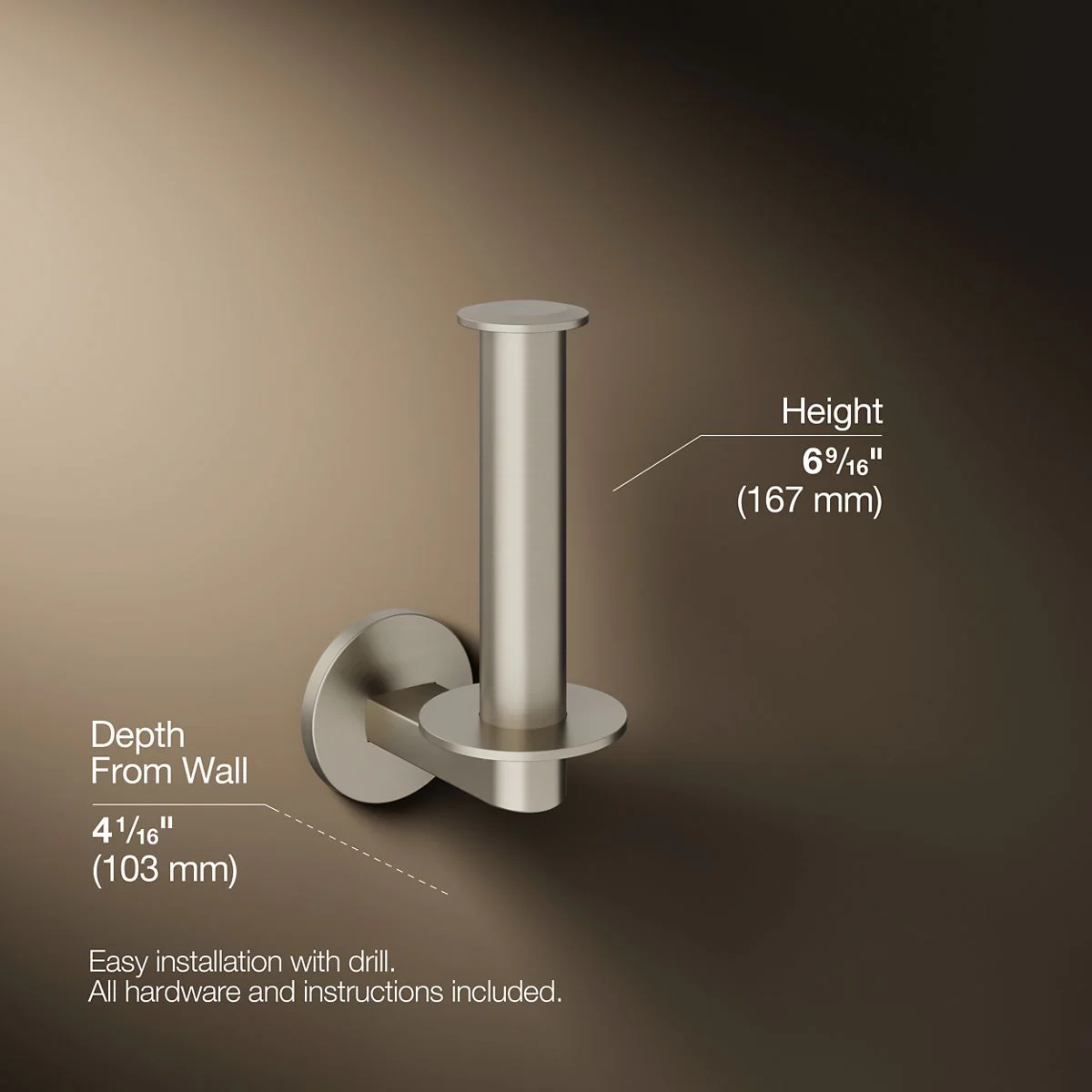 KOHLER K-78383 Components Vertical toilet paper holder - Image 29