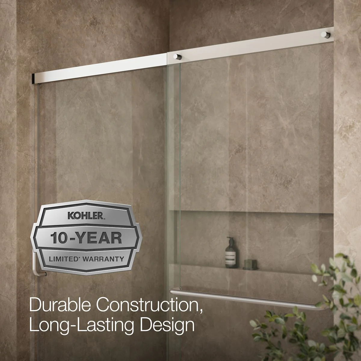 KOHLER K-707608-6L Elate Sliding shower door, 70-1/2" H x 56-1/4 - 59-5/8" W, with 1/4" thick Crystal Clear glass - Image 18