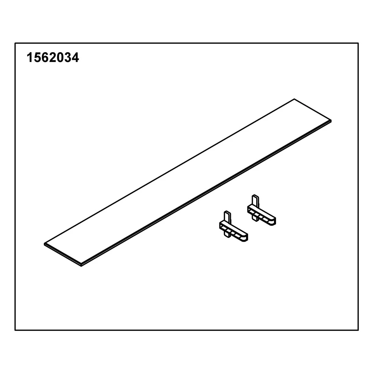 KOHLER K-1562034 Glass Shelf 25" Opp (1 Shelf 2 Holders)