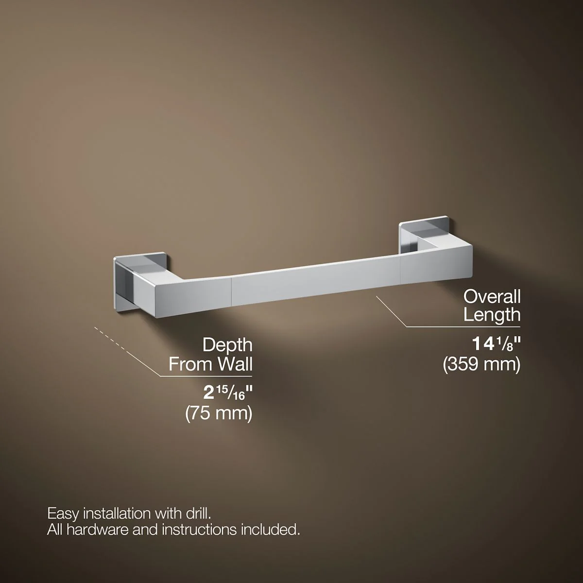 KOHLER K-26635 Honesty 12" towel bar - Image 7