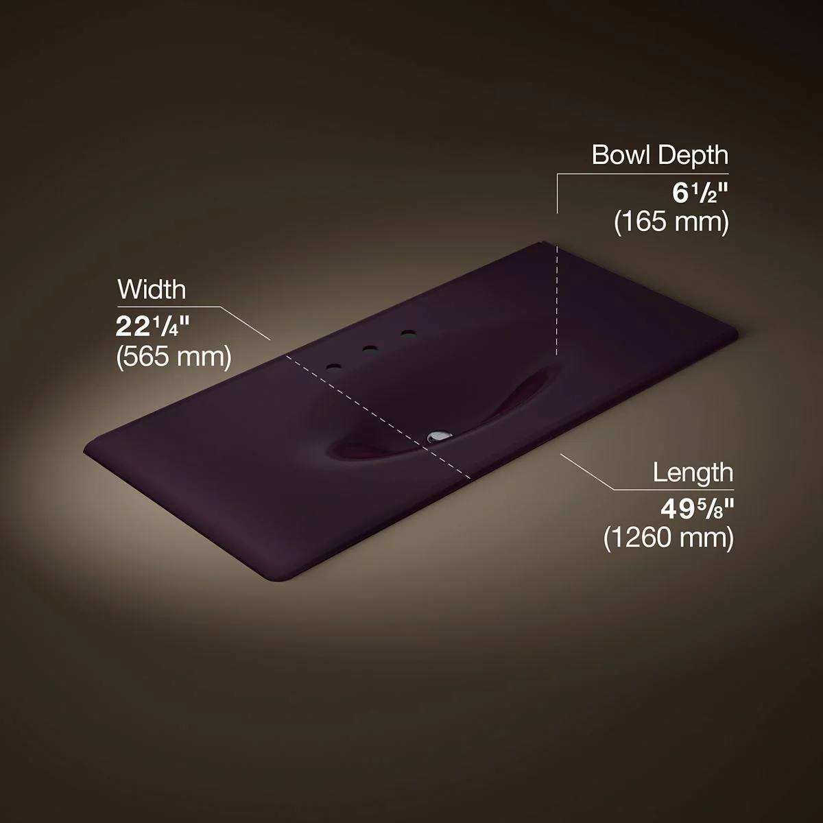 KOHLER Iron/Impressions 49" Enameled cast iron vanity top with integrated oval sink - Image 14
