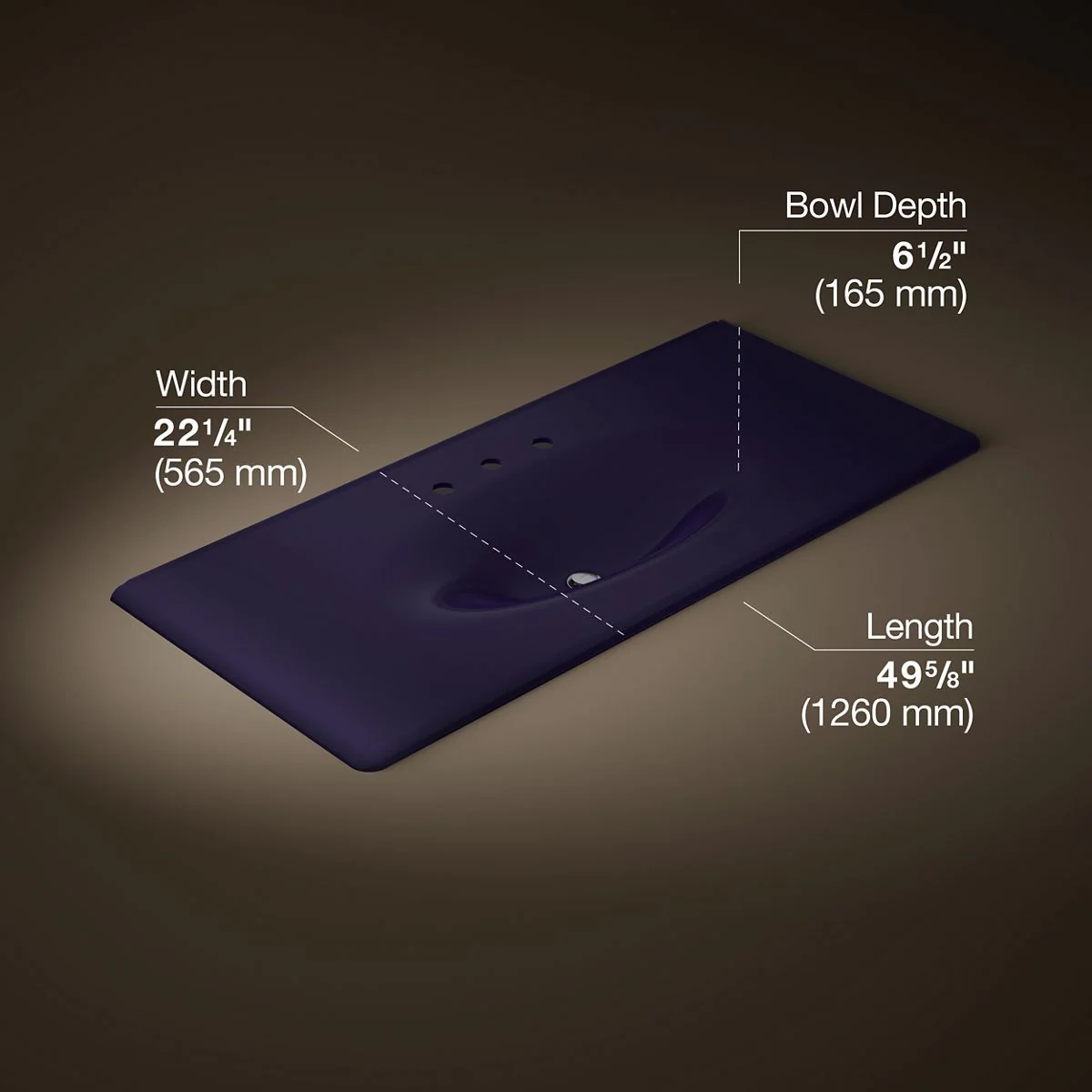 KOHLER Iron/Impressions 49" Enameled cast iron vanity top with integrated oval sink - Image 39