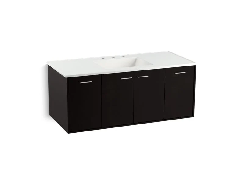 KOHLER K-99544-SD Jute 48" wall-hung bathroom vanity cabinet with 2 doors and 2 drawers, split top drawer - Image 6