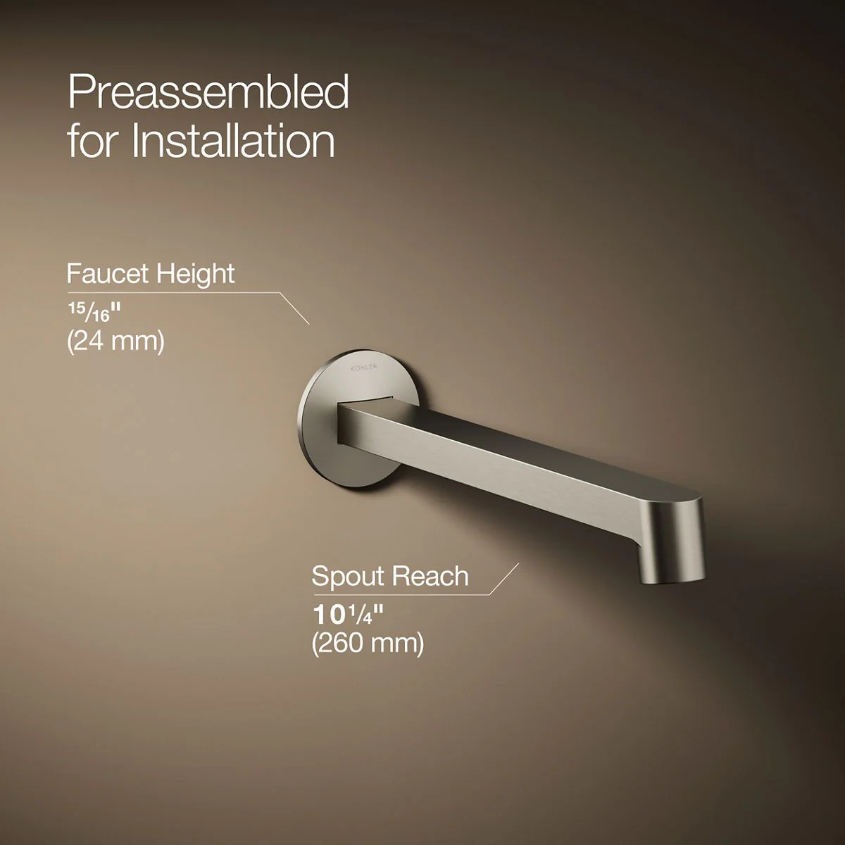 KOHLER K-T23889 Components Wall-mount bathroom sink faucet spout with Row design, 1.2 gpm - Image 40