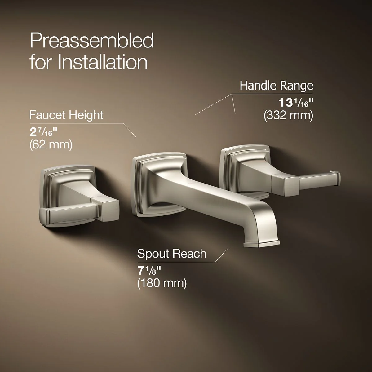 KOHLER K-T26432-4 Riff Wall-mount bathroom sink faucet trim, 1.2 gpm - Image 7