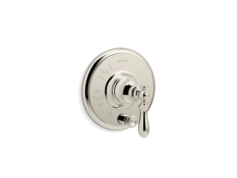 KOHLER K-T72768-9M Artifacts Rite-Temp pressure-balancing valve trim with push-button diverter and swing lever handle - Image 6