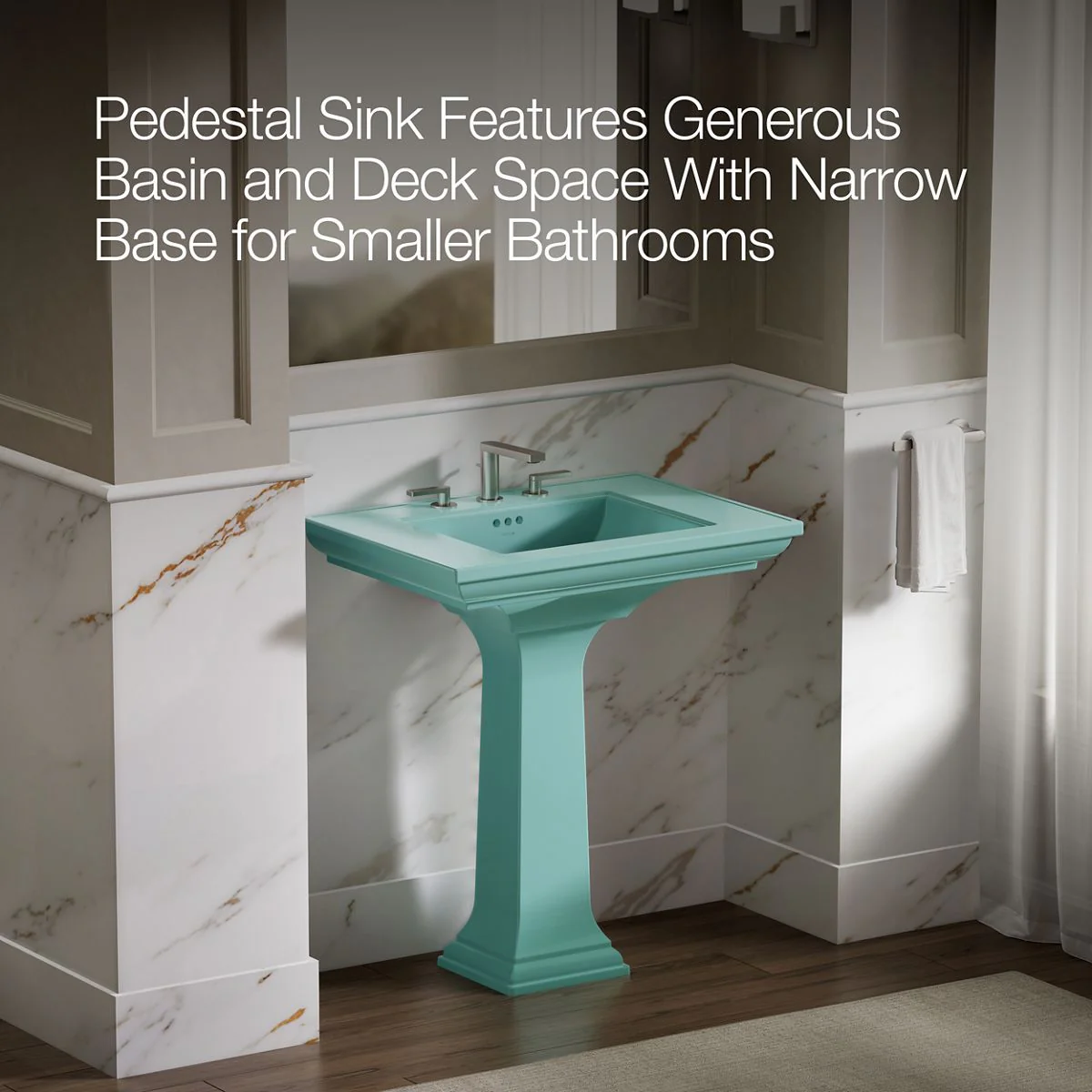 KOHLER K-2268-8 Memoirs Stately 30-3/4" rectangular pedestal bathroom sink - Image 26
