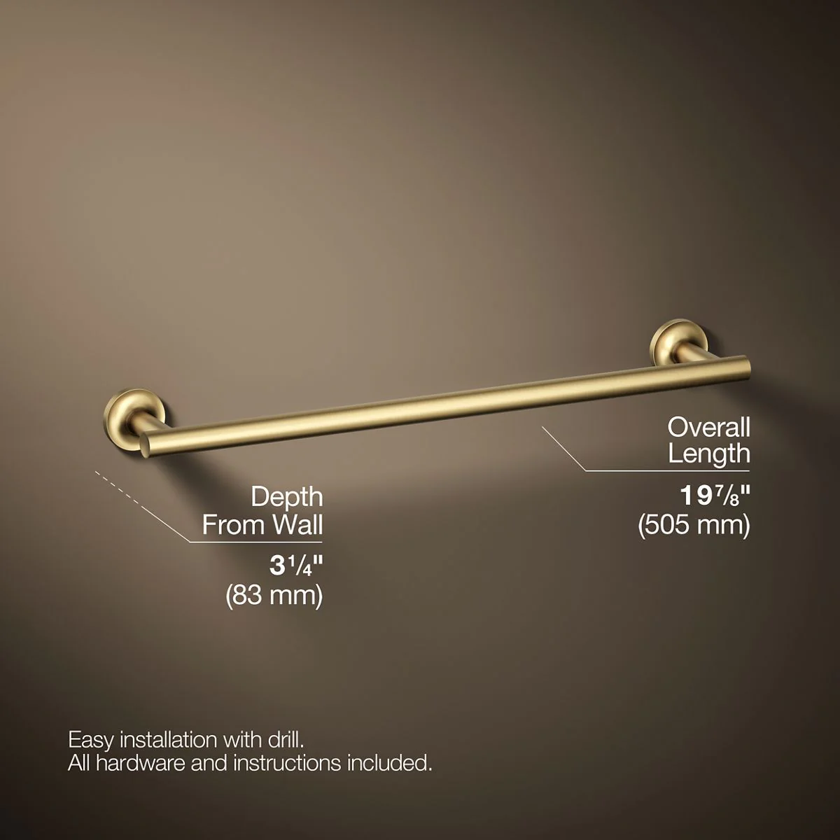KOHLER K-14435 Purist 18" towel bar - Image 15