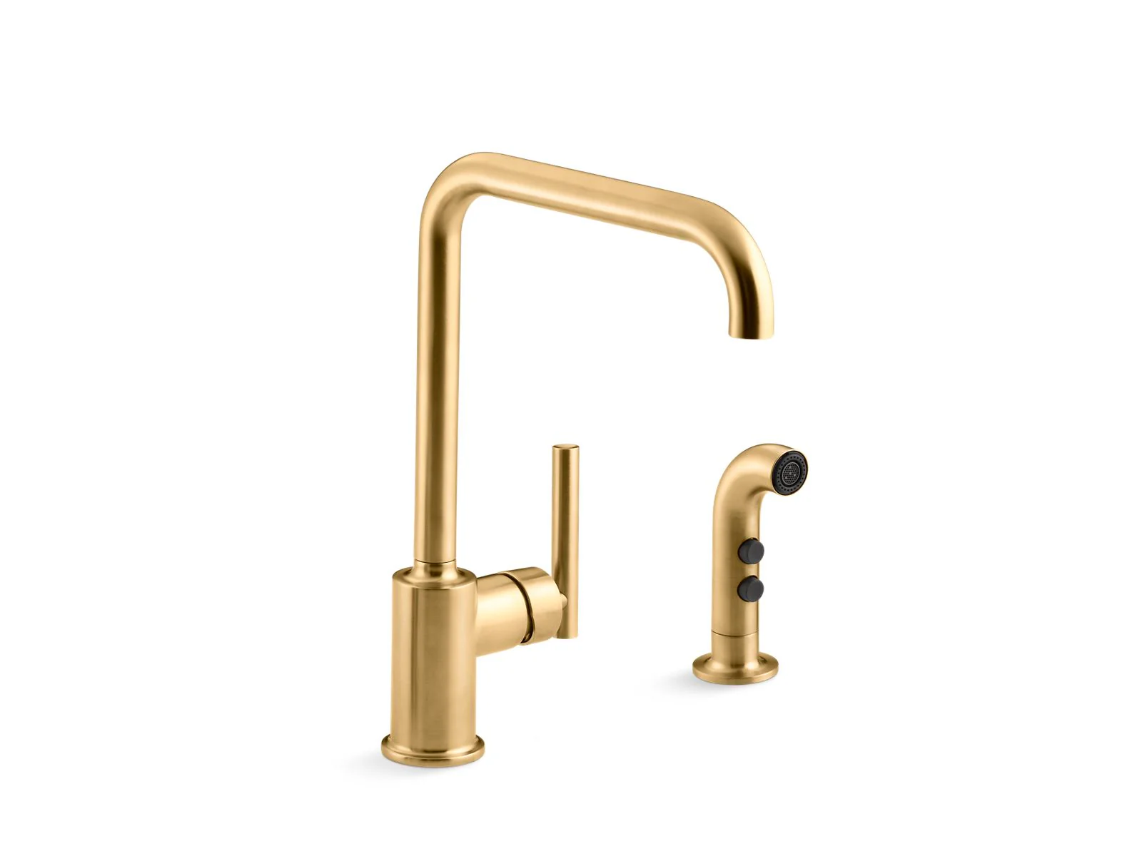 KOHLER K-7508 Purist Single-handle kitchen sink faucet with side sprayer