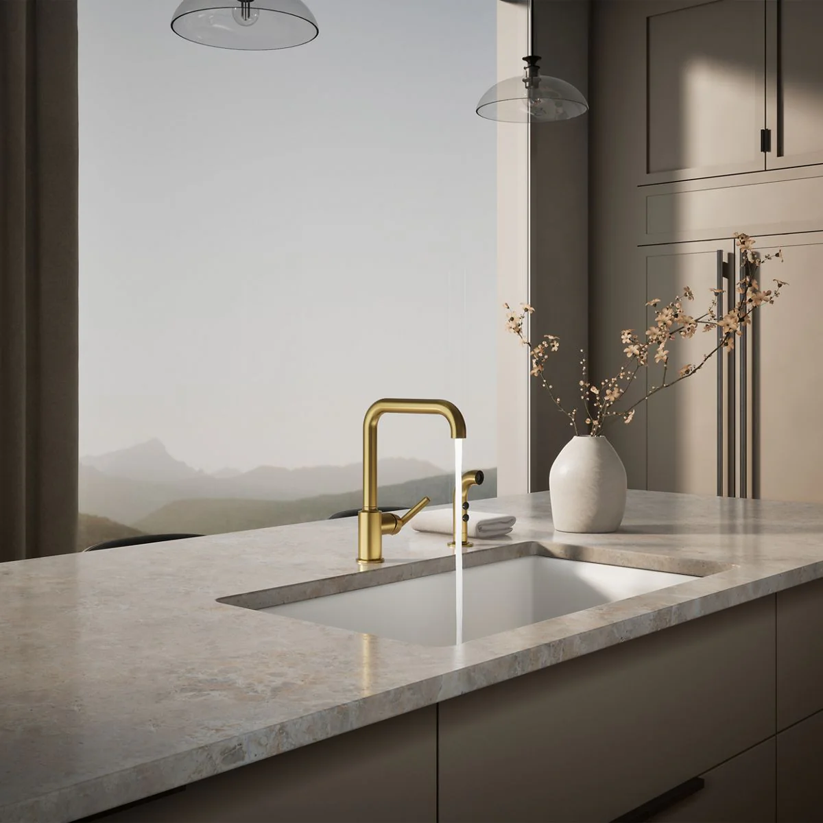 KOHLER K-7508 Purist Single-handle kitchen sink faucet with side sprayer - Image 11