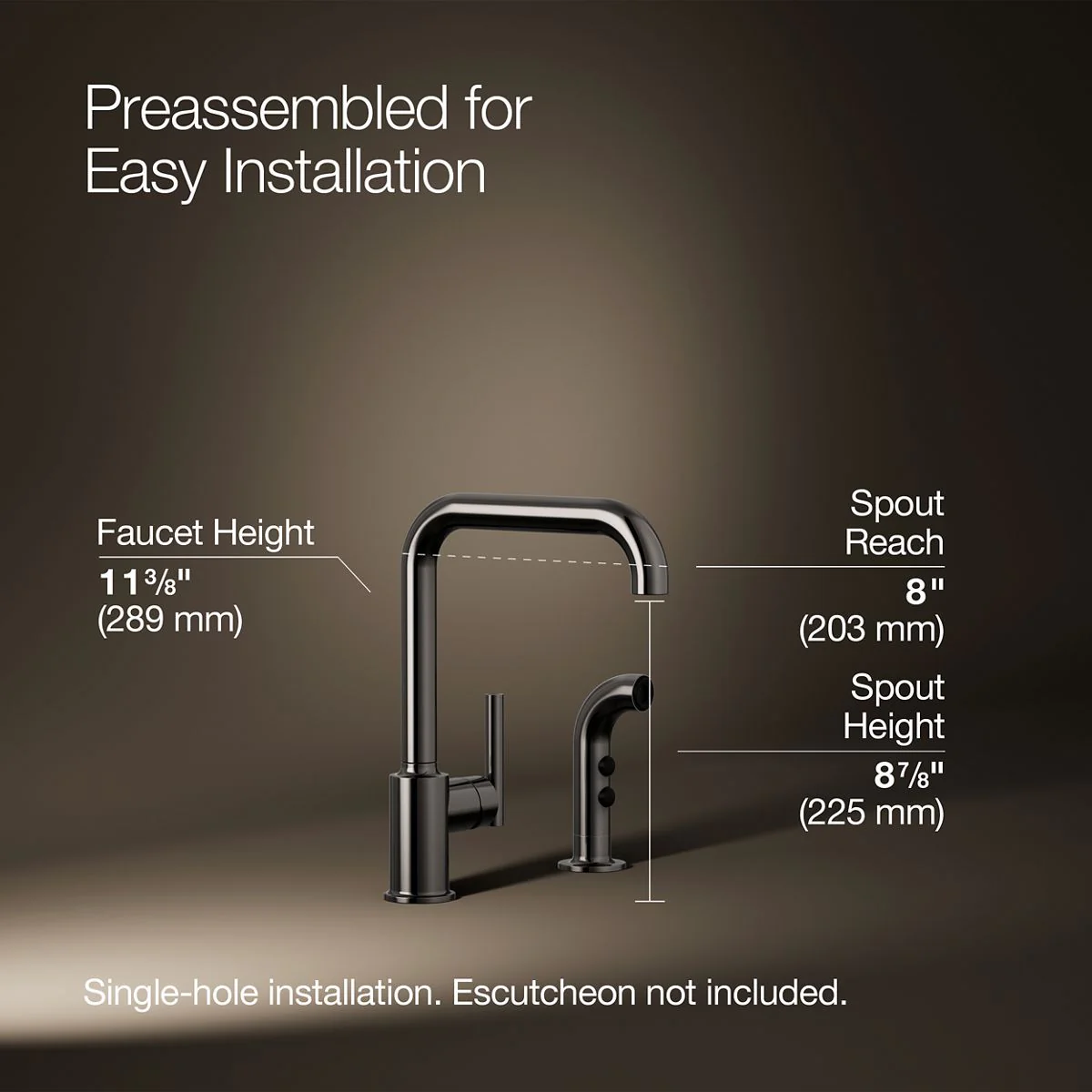 KOHLER K-7508 Purist Single-handle kitchen sink faucet with side sprayer - Image 43