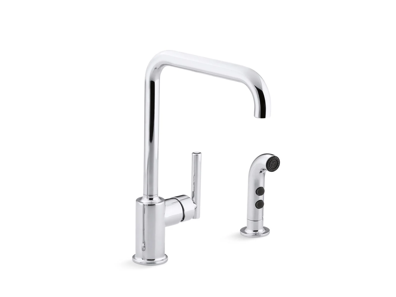KOHLER K-7508 Purist Single-handle kitchen sink faucet with side sprayer - Image 5