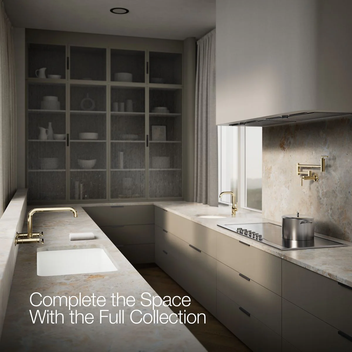 KOHLER K-7549-4 Purist Two-hole wall-mount bridge kitchen sink faucet - Image 16