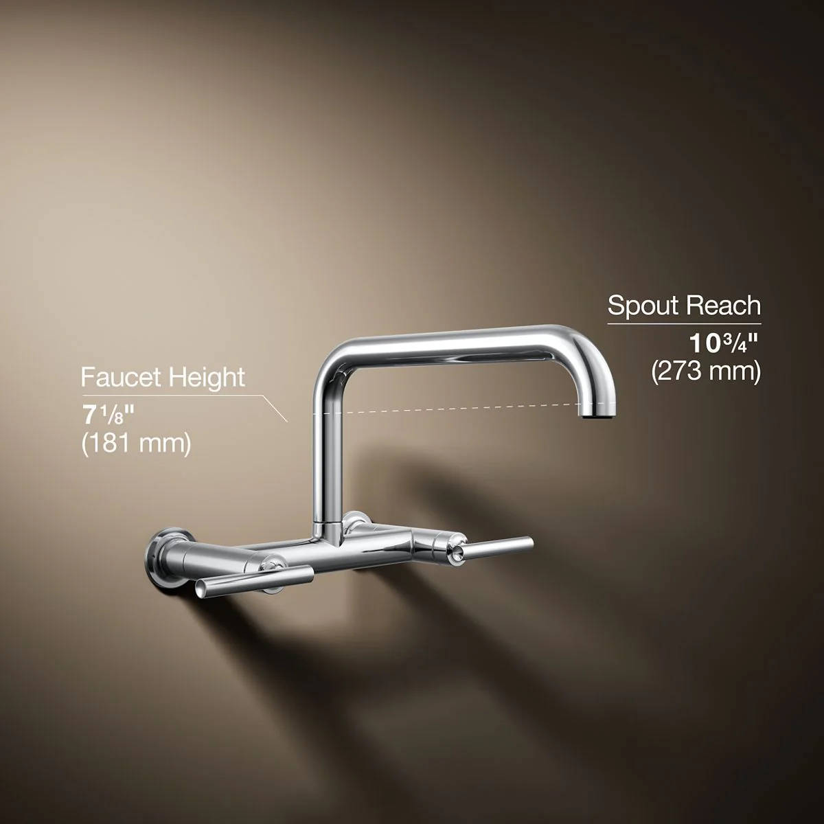 KOHLER K-7549-4 Purist Two-hole wall-mount bridge kitchen sink faucet - Image 32