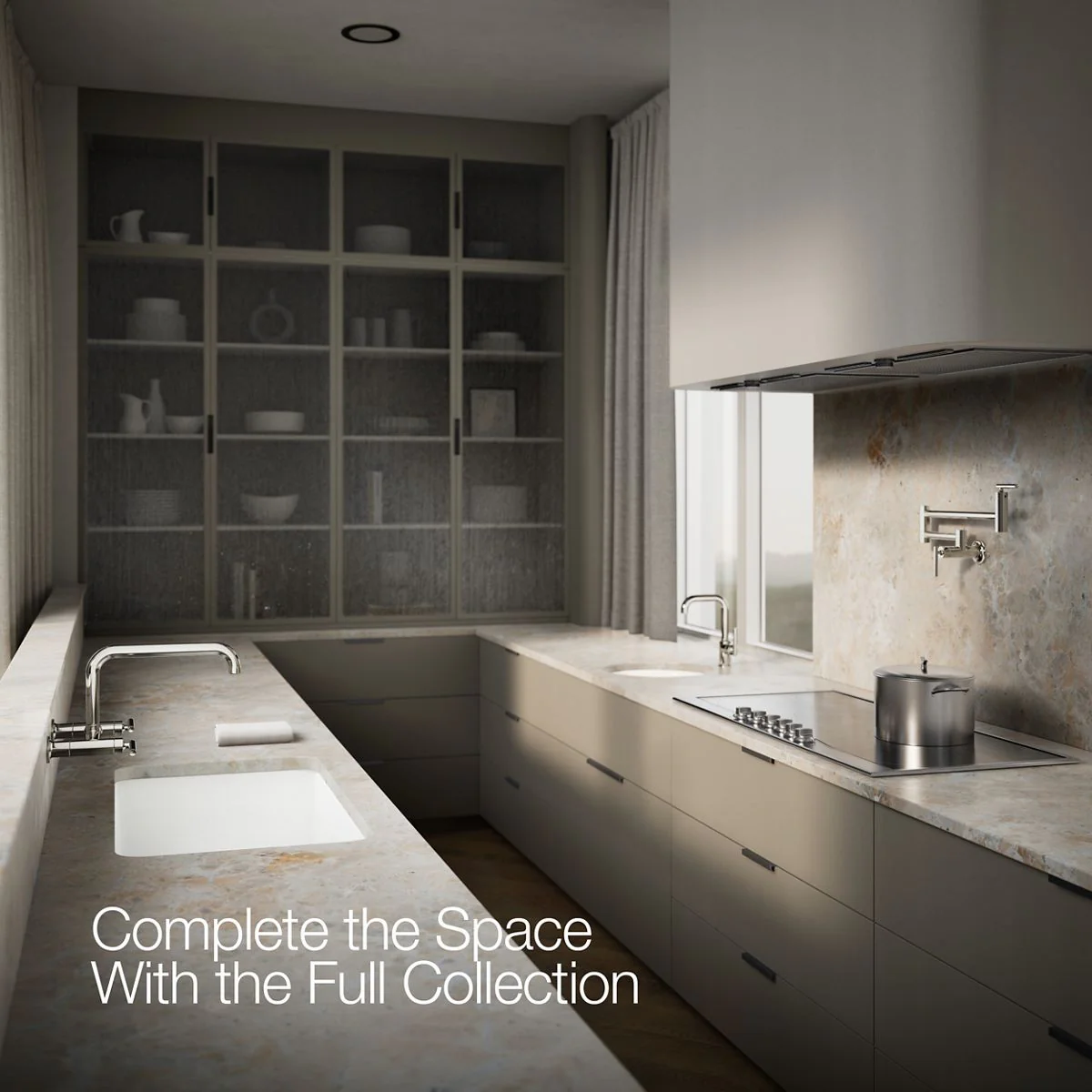 KOHLER K-7549-4 Purist Two-hole wall-mount bridge kitchen sink faucet - Image 35
