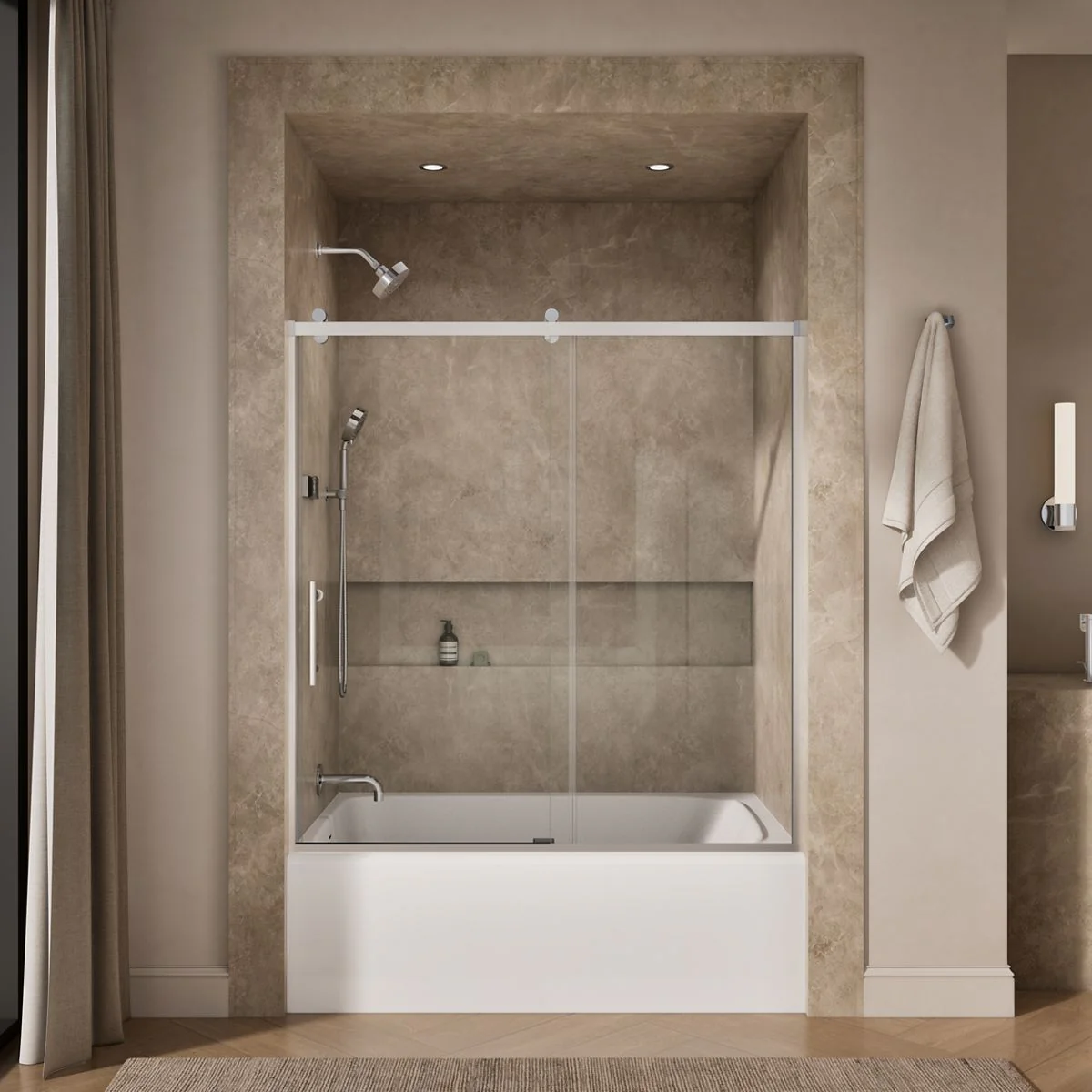 KOHLER K-702253-10L Rely 62-1/2" H sliding bath door with 3/8"-thick glass - Image 24