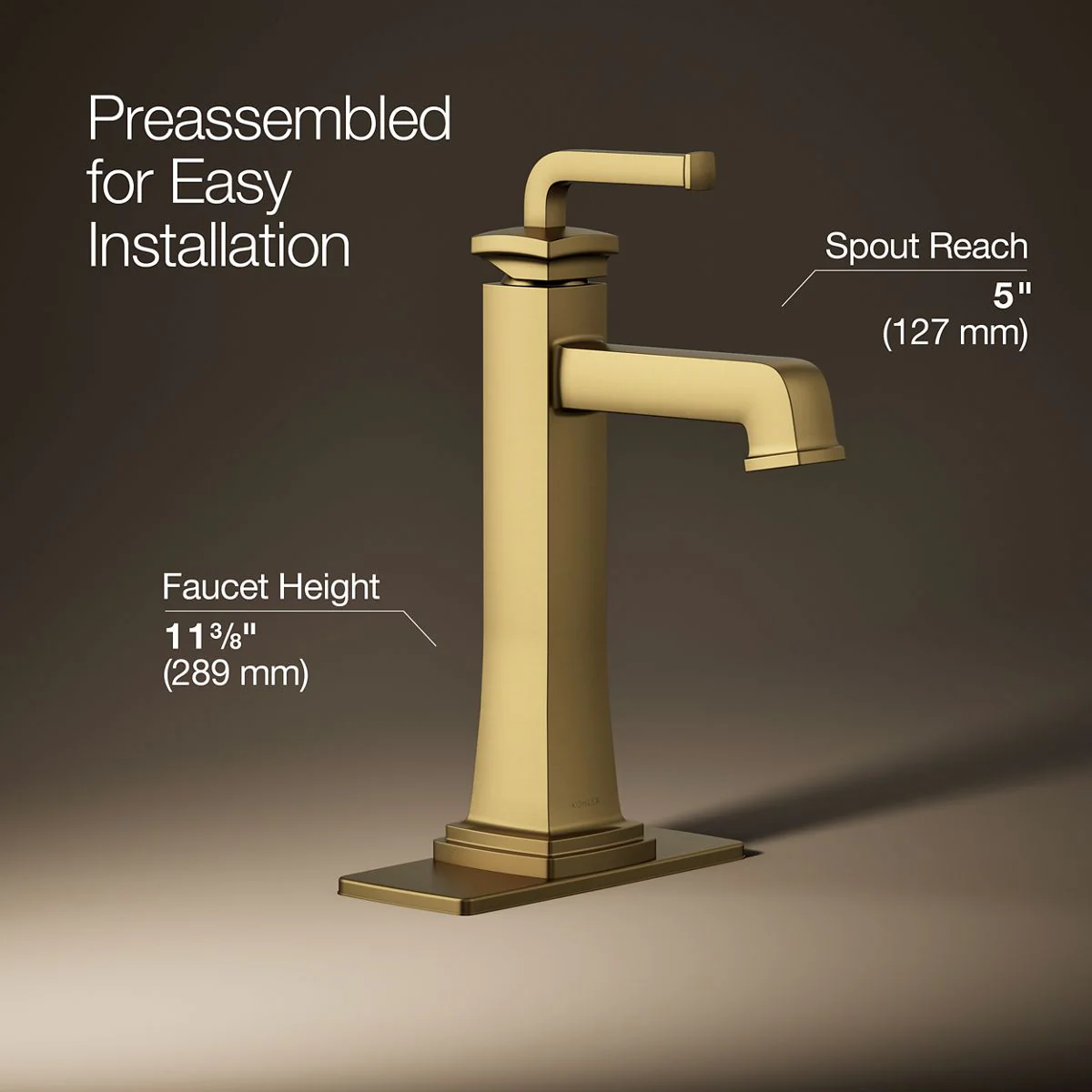 KOHLER K-26430-4 Riff Tall single-handle bathroom sink faucet, 1.2 gpm - Image 8