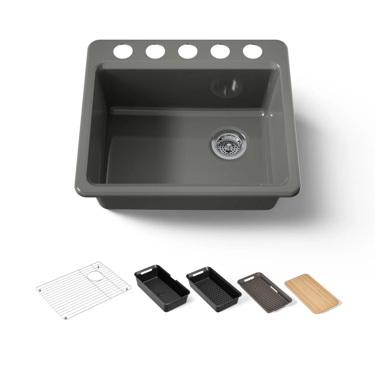 KOHLER Riverby 25" undermount single-bowl workstation kitchen sink - Image 13